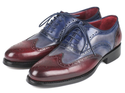 Paul Parkman Wingtip Oxfords Goodyear Welted Bordeuax Grey Blue (IdBr027grbl) by Paul Parkman – Don't Panic Shoes