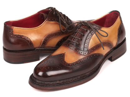 Paul Parkman Wingtip Oxfords Goodyear Welted Brown And Beige (Id027 - Bjbrw) by Paul Parkman – Don't Panic Shoes