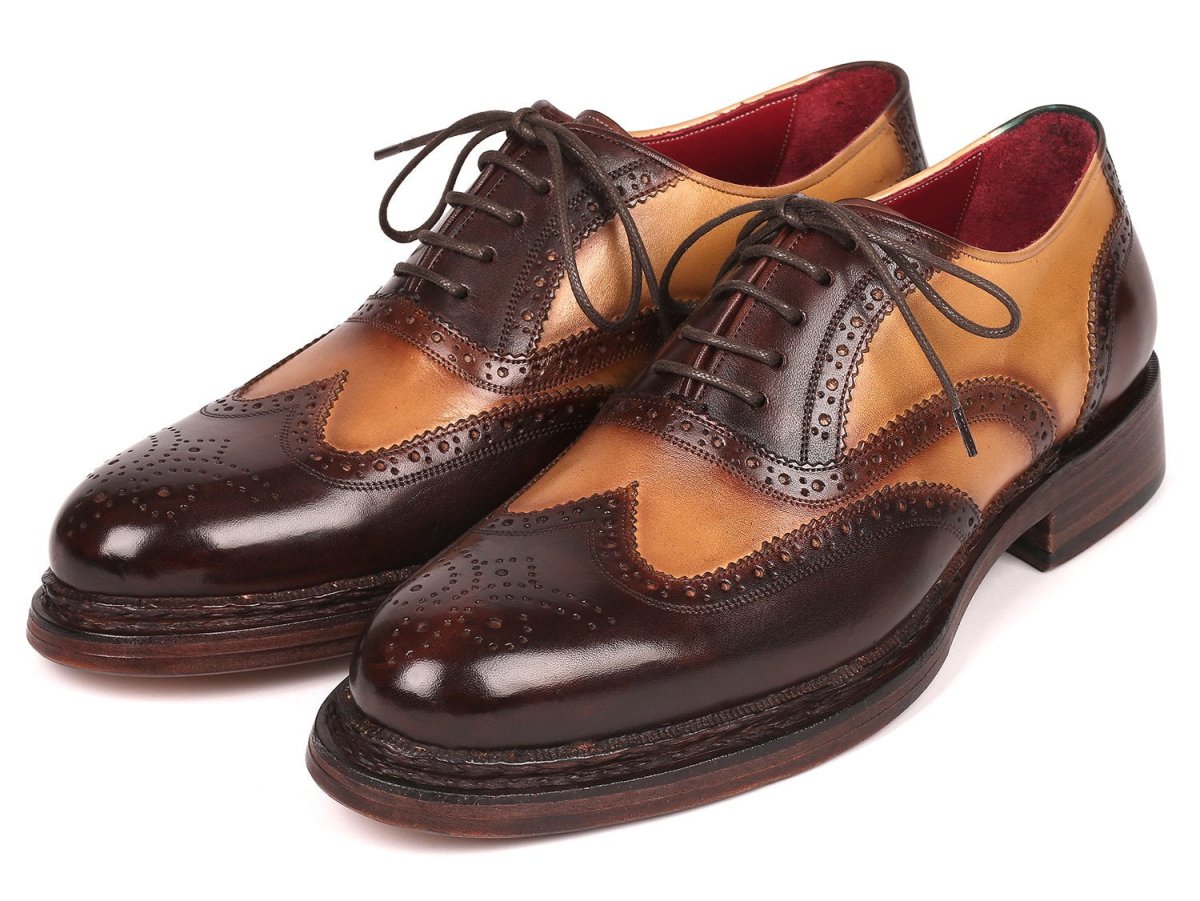 Paul Parkman Wingtip Oxfords Goodyear Welted Brown And Beige (Id027 - Bjbrw) by Paul Parkman – Don't Panic Shoes