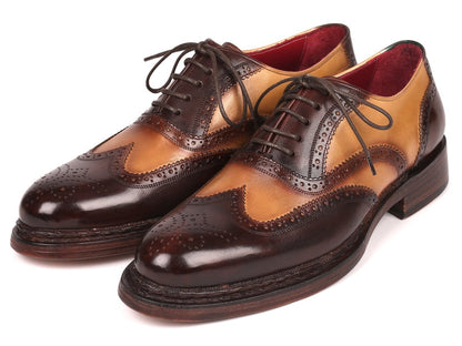 Paul Parkman Wingtip Oxfords Goodyear Welted Brown And Beige (Id027 - Bjbrw) by Paul Parkman – Don't Panic Shoes