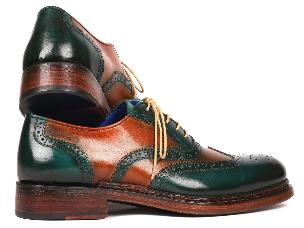 Paul Parkman Wingtip Oxfords Goodyear Welted Green And Tobacco (Id027 - Grn - Tab) by Paul Parkman – Don't Panic Shoes