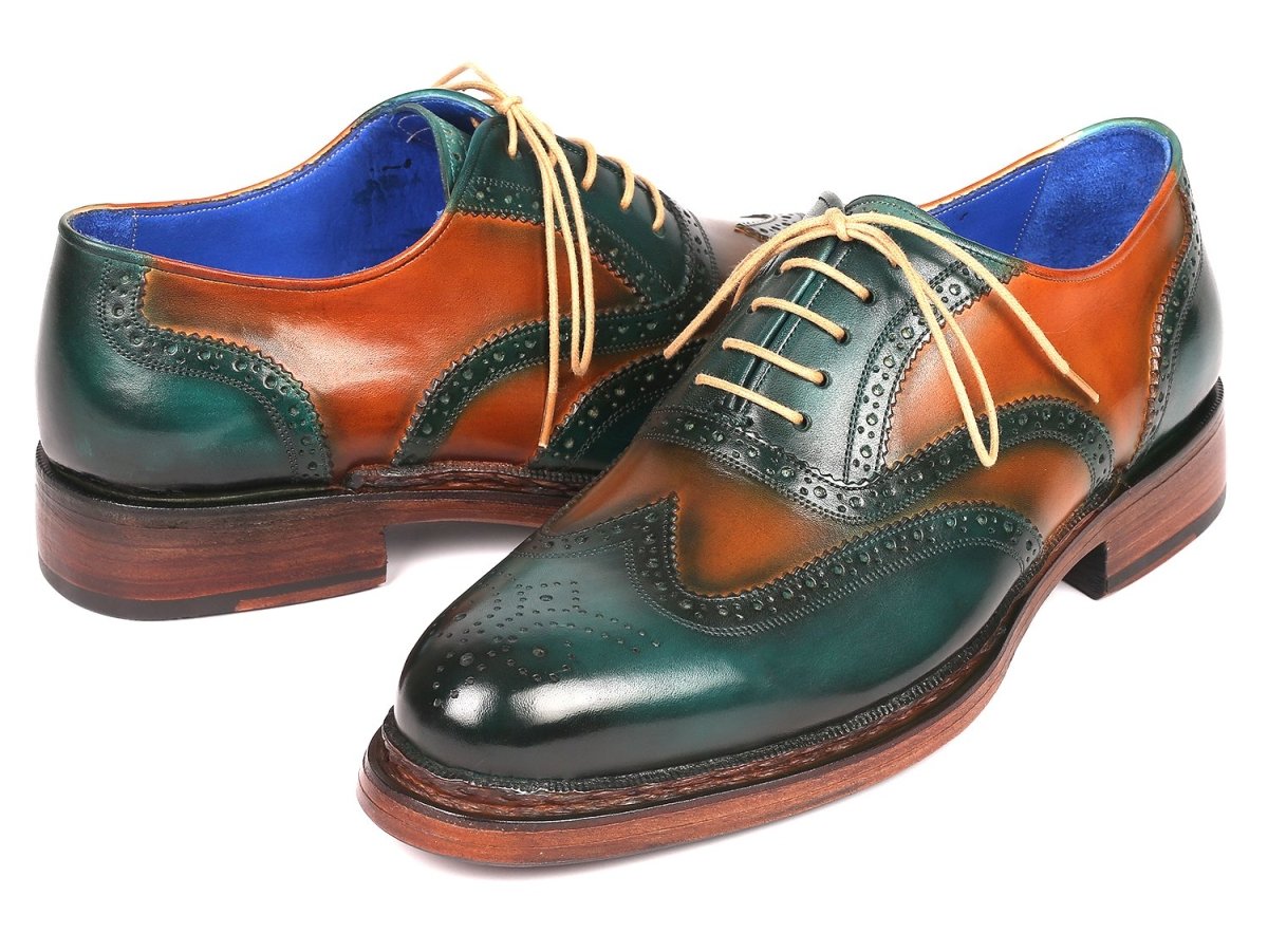 Paul Parkman Wingtip Oxfords Goodyear Welted Green And Tobacco (Id027 - Grn - Tab) by Paul Parkman – Don't Panic Shoes