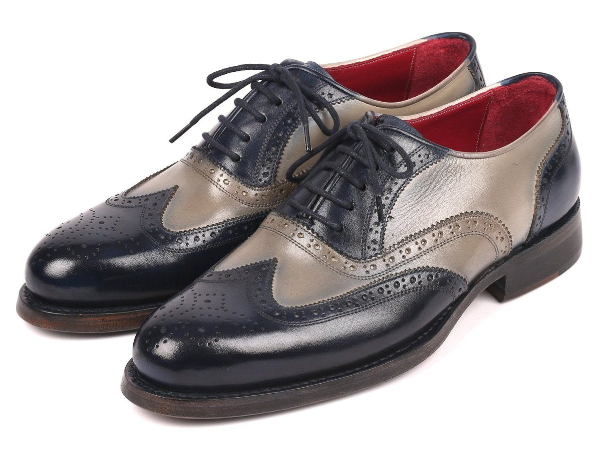Paul Parkman WIngtip Oxfords Goodyear Welted in Navy And Gray Shoes by Paul Parkman – Don't Panic Shoes