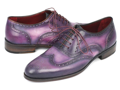Paul Parkman Wingtip Oxfords Purple And Navy Handpainted Calfskin (Id743 - Rp) by Paul Parkman – Don't Panic Shoes