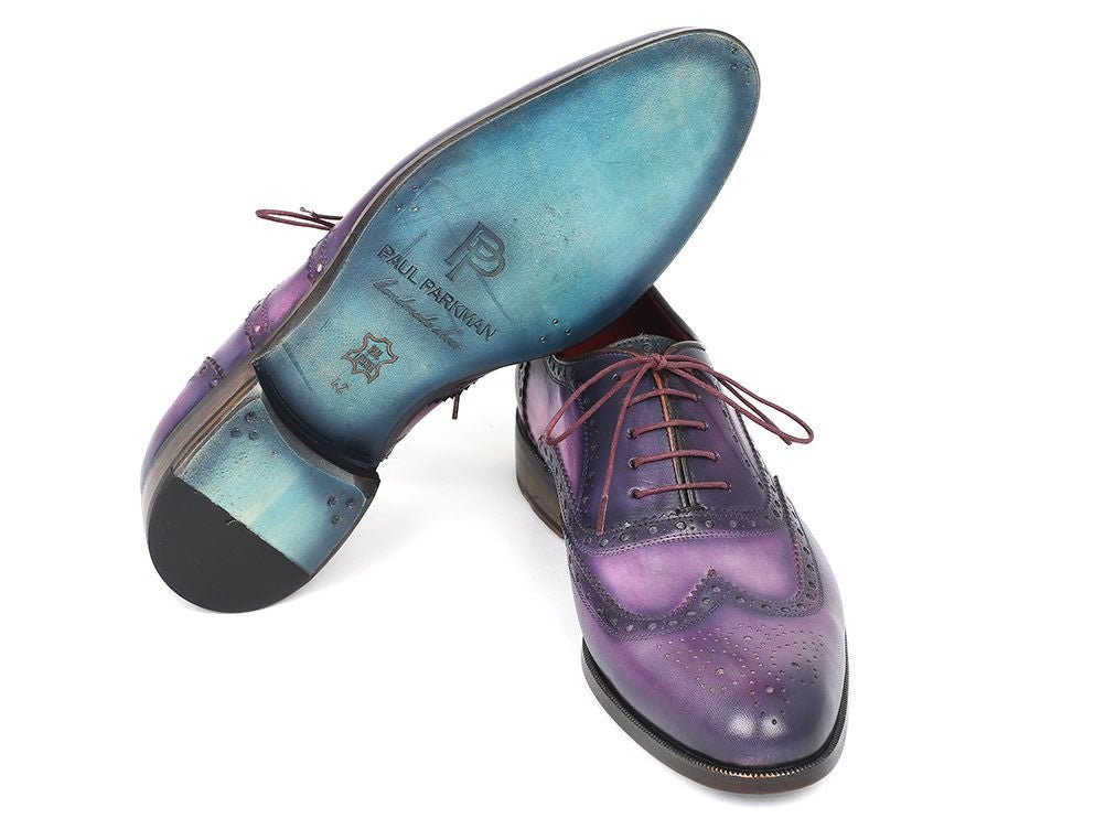 Paul Parkman Wingtip Oxfords Purple And Navy Handpainted Calfskin (Id743 - Rp) by Paul Parkman – Don't Panic Shoes