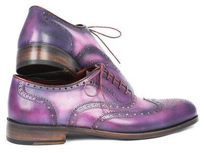 Paul Parkman Wingtip Oxfords Purple And Navy Handpainted Calfskin (Id743 - Rp) by Paul Parkman – Don't Panic Shoes