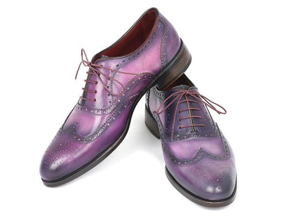 Paul Parkman Wingtip Oxfords Purple And Navy Handpainted Calfskin (Id743 - Rp) by Paul Parkman – Don't Panic Shoes