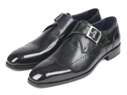 Paul Parkman Wingtip Single Monkstraps Black (Id98f54 - Blk) by Paul Parkman – Don't Panic Shoes