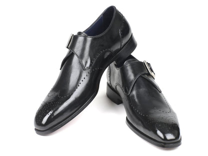 Paul Parkman Wingtip Single Monkstraps Black (Id98f54 - Blk) by Paul Parkman – Don't Panic Shoes