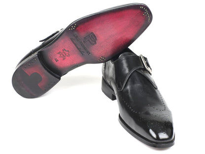 Paul Parkman Wingtip Single Monkstraps Black (Id98f54 - Blk) by Paul Parkman – Don't Panic Shoes