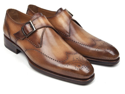 Paul Parkman Wingtip Single Monkstraps Brown And Camel (Id98f54 - Brw) by Paul Parkman – Don't Panic Shoes