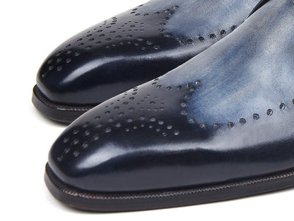 Paul Parkman Wingtip Single Monkstraps Navy (Id98f54 - Nvy) by Paul Parkman – Don't Panic Shoes