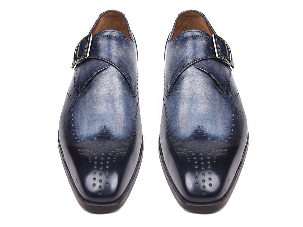 Paul Parkman Wingtip Single Monkstraps Navy (Id98f54 - Nvy) by Paul Parkman – Don't Panic Shoes