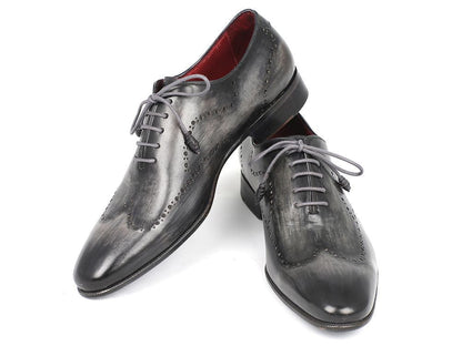 Paul Parkman Wintip Oxfords Gray And Black Handpainted Calfskin (Id741 - Gry) by Paul Parkman – Don't Panic Shoes
