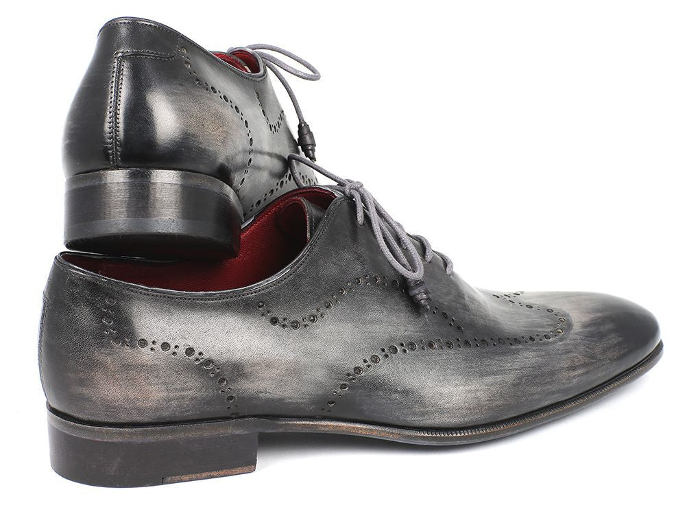Paul Parkman Wintip Oxfords Gray And Black Handpainted Calfskin (Id741 - Gry) by Paul Parkman – Don't Panic Shoes
