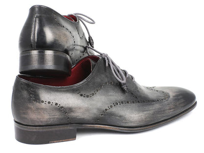 Paul Parkman Wintip Oxfords Gray And Black Handpainted Calfskin (Id741 - Gry) by Paul Parkman – Don't Panic Shoes