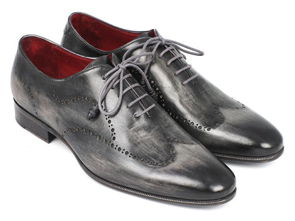 Paul Parkman Wintip Oxfords Gray And Black Handpainted Calfskin (Id741 - Gry) by Paul Parkman – Don't Panic Shoes