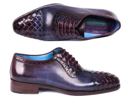 Paul Parkman Woven Leather Captoe Oxfords Navy And Purple (Id49851 - Navy) by Paul Parkman – Don't Panic Shoes