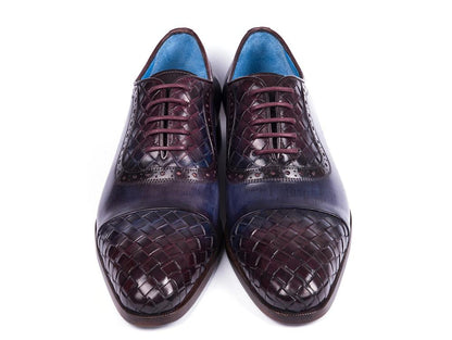Paul Parkman Woven Leather Captoe Oxfords Navy And Purple (Id49851 - Navy) by Paul Parkman – Don't Panic Shoes