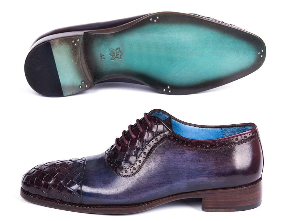 Paul Parkman Woven Leather Captoe Oxfords Navy And Purple (Id49851 - Navy) by Paul Parkman – Don't Panic Shoes