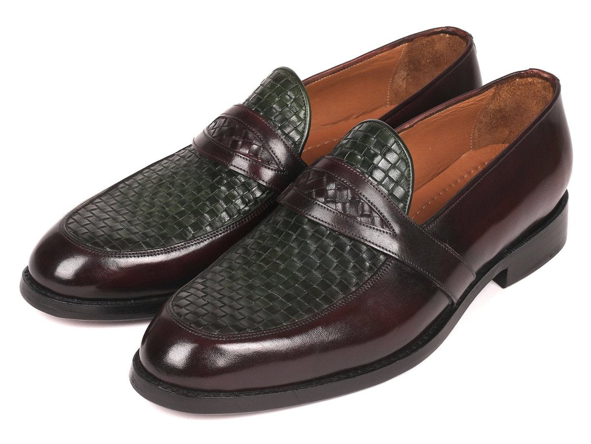 Paul Parkman Woven Leather Loafers Brown And Green (Id548lf832) by Paul Parkman – Don't Panic Shoes