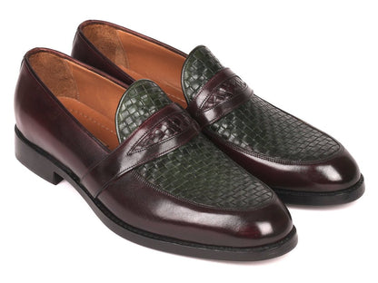 Paul Parkman Woven Leather Loafers Brown And Green (Id548lf832) by Paul Parkman – Don't Panic Shoes