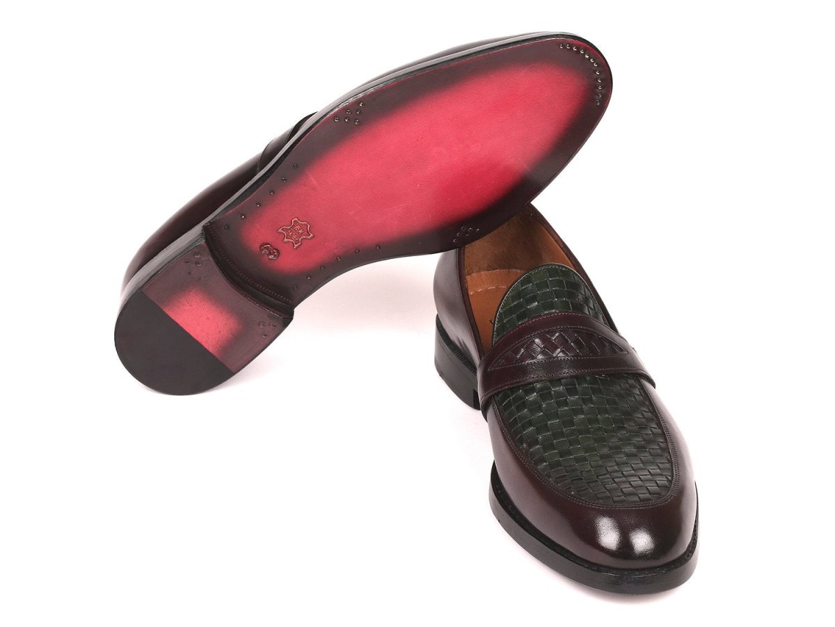 Paul Parkman Woven Leather Loafers Brown And Green (Id548lf832) by Paul Parkman – Don't Panic Shoes