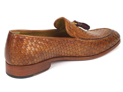Paul Parkman Woven Leather Tassel Loafers Camel Colour (IdWvn44 - Cml) by Paul Parkman – Don't Panic Shoes