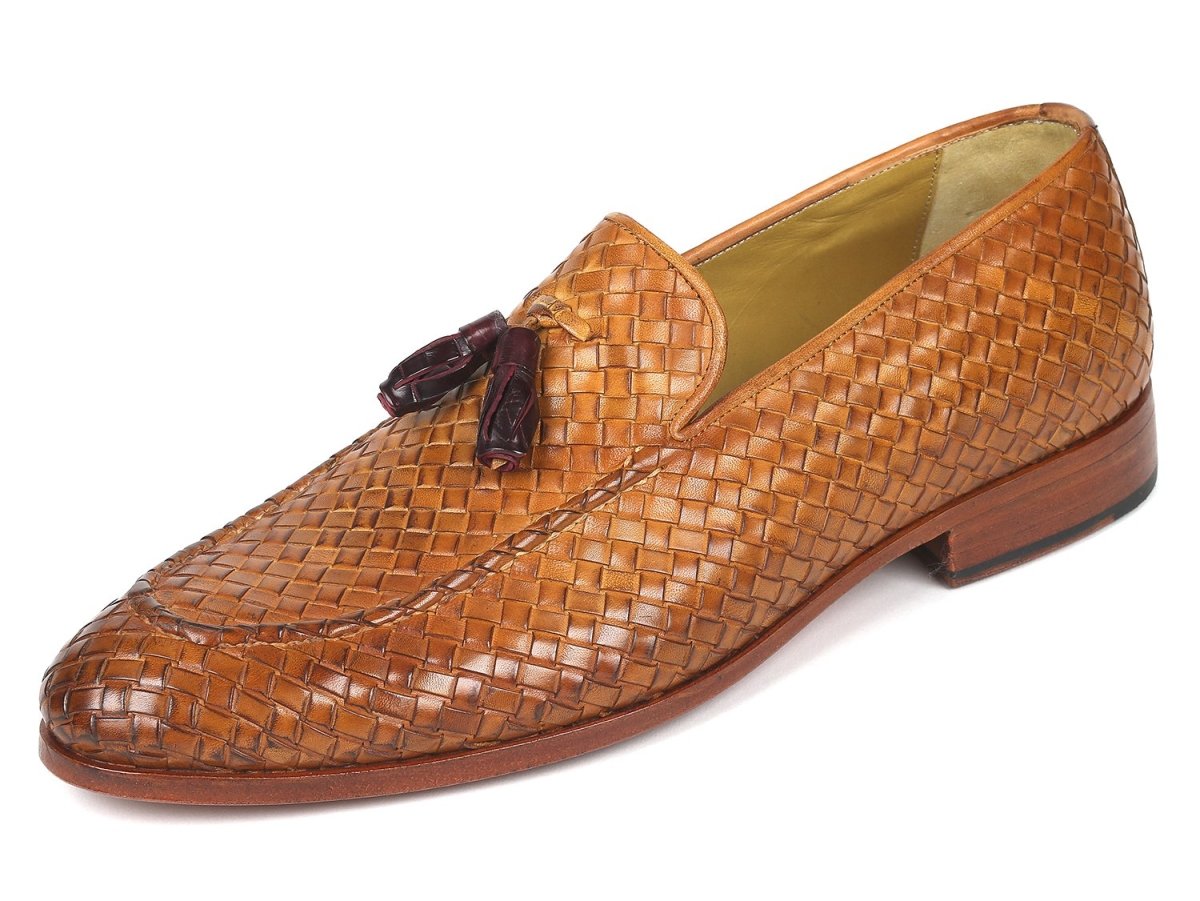 Paul Parkman Woven Leather Tassel Loafers In Camel Shoes by Paul Parkman – Don't Panic Shoes