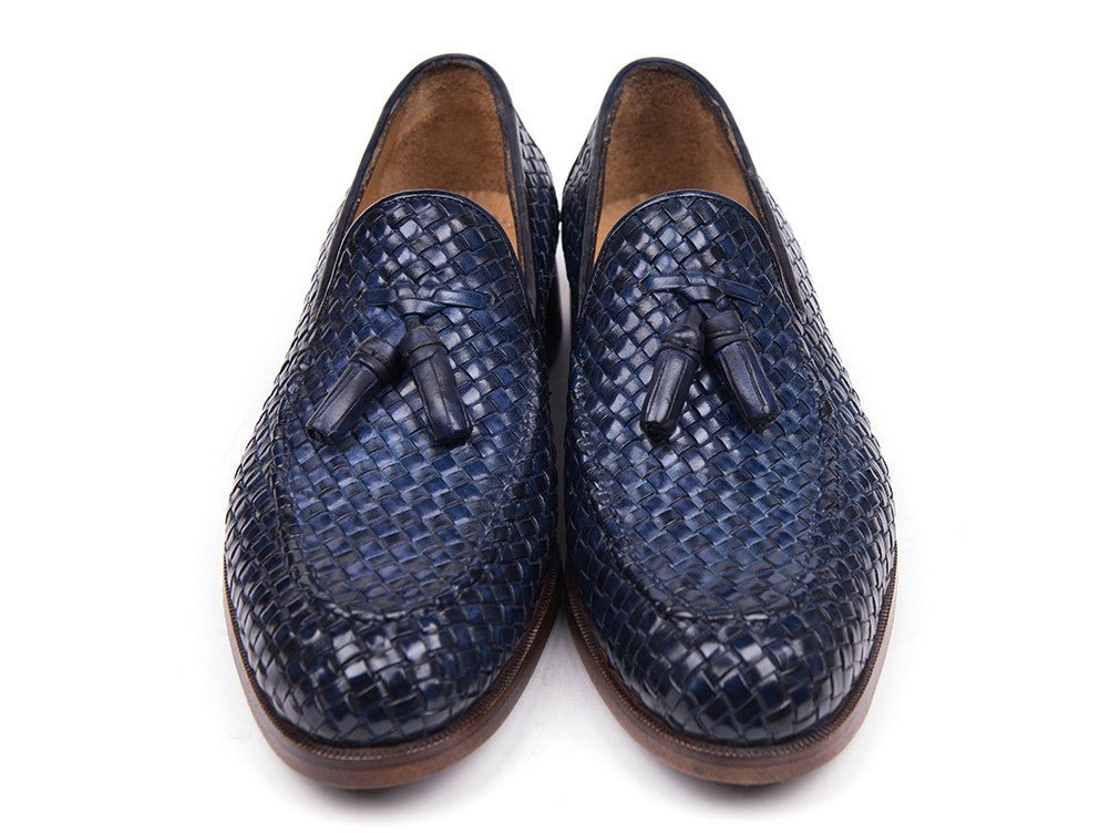 Paul Parkman Woven Leather Tassel Loafers Navy (IdWvn44 - Navy) by Paul Parkman – Don't Panic Shoes