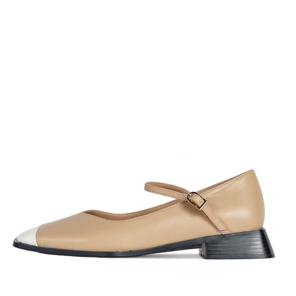 Penelope Mary Jane Flats Nude Shoes by Vaila Shoes – Don't Panic Shoes