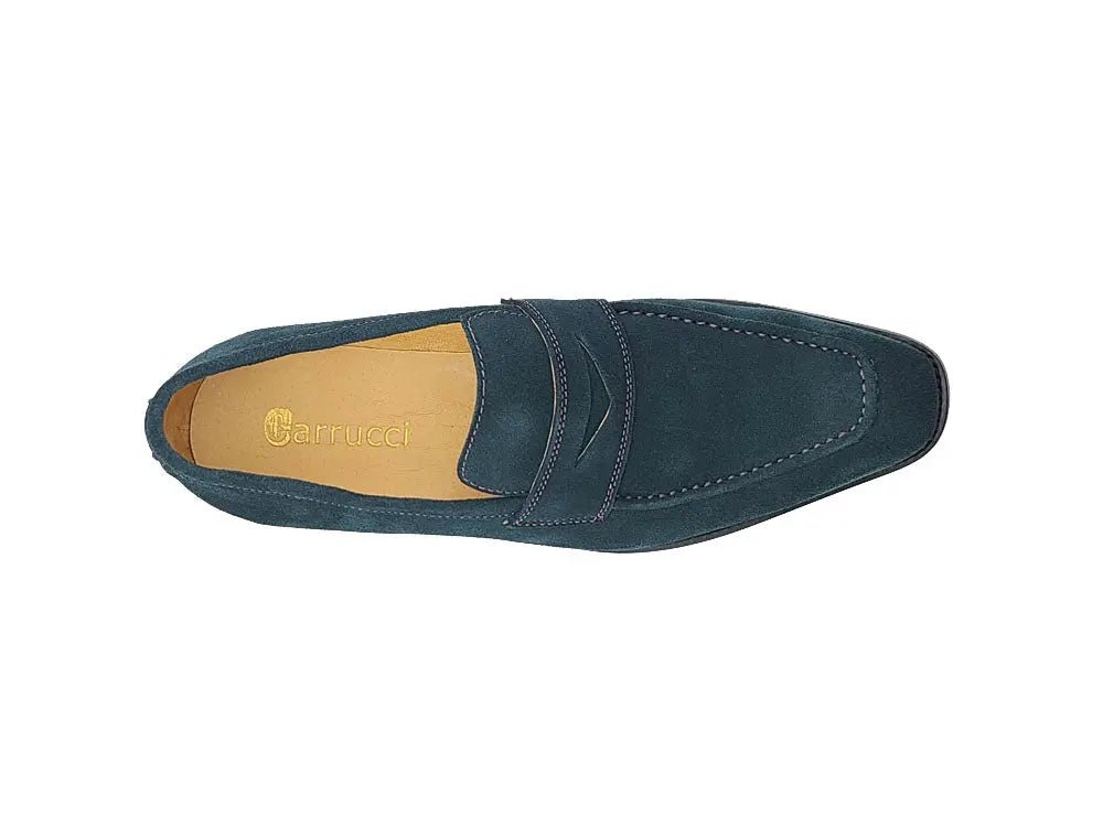 Penny Loafer Contrast Stitching Suede Comfort Ks509 - 36s Shoes by Carrucci Shoes – Don't Panic Shoes