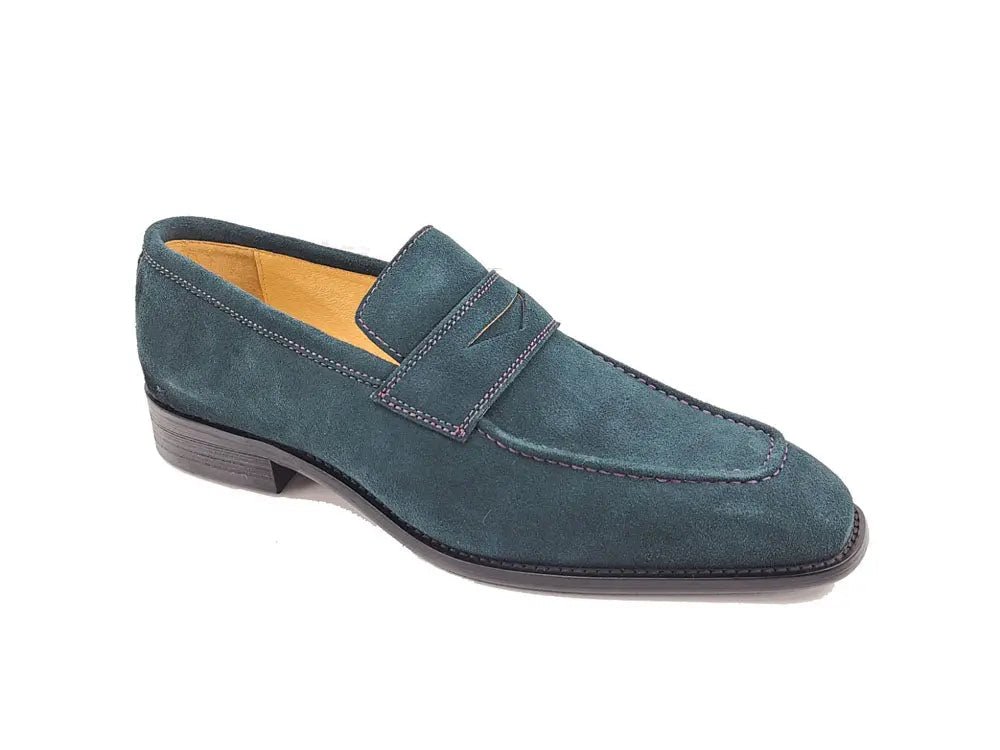 Penny Loafer Contrast Stitching Suede Comfort Ks509 - 36s Shoes by Carrucci Shoes – Don't Panic Shoes