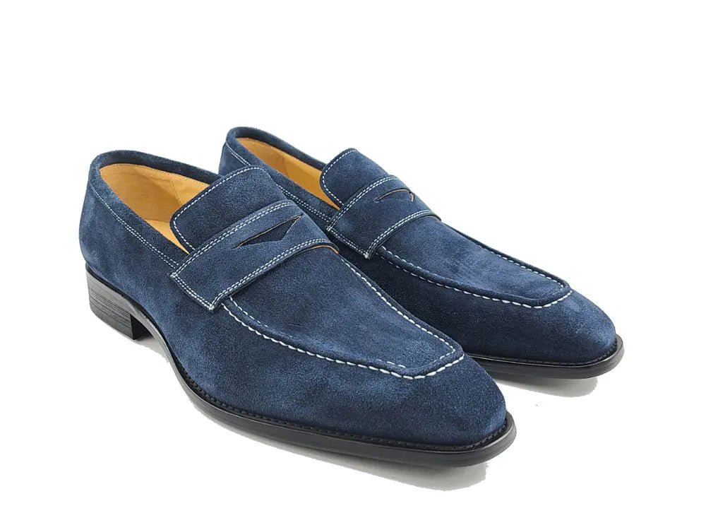 Penny Loafer Contrast Stitching Suede Comfort Ks509 - 36s Shoes by Carrucci Shoes – Don't Panic Shoes