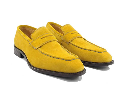 Penny Loafer Contrast Stitching Suede Comfort Ks509 - 36s Shoes by Carrucci Shoes – Don't Panic Shoes