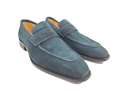Penny Loafer Contrast Stitching Suede Comfort Ks509 - 36s Shoes by Carrucci Shoes – Don't Panic Shoes