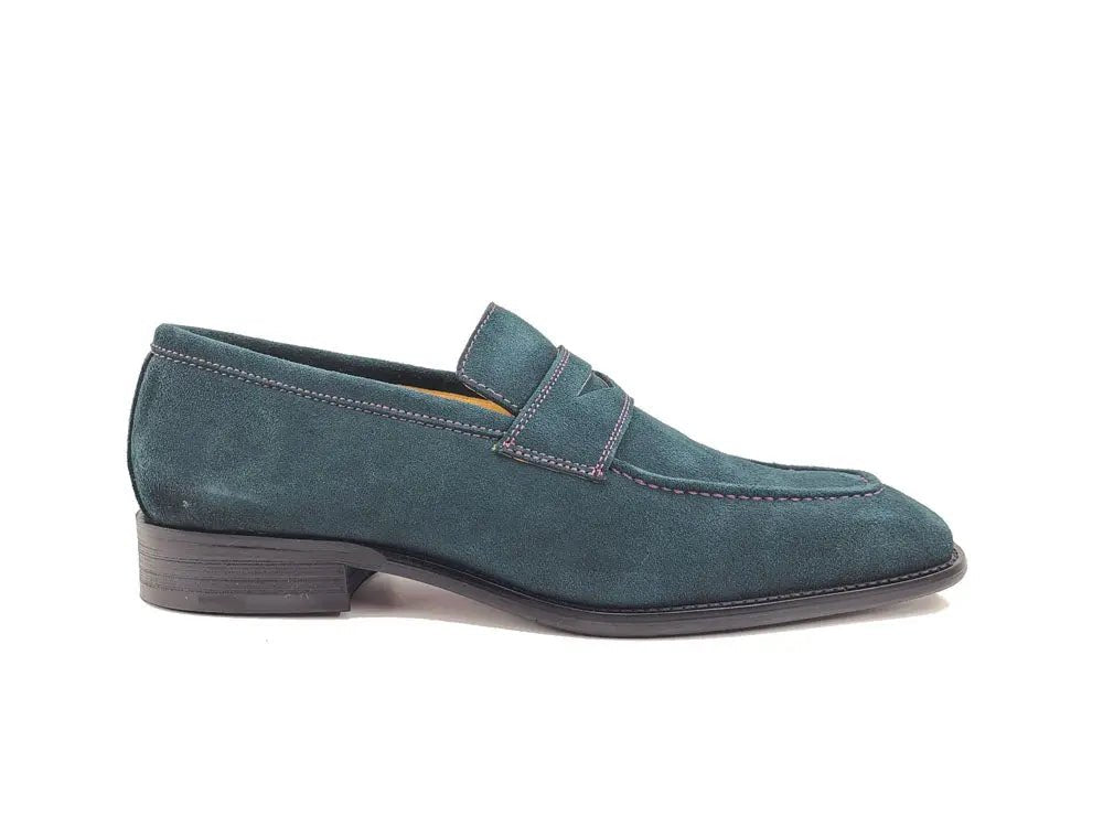 Penny Loafer Contrast Stitching Suede Comfort Ks509 - 36s Shoes by Carrucci Shoes – Don't Panic Shoes