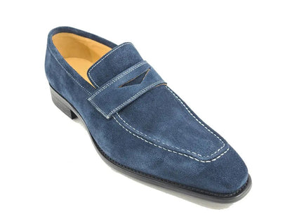 Penny Loafer Contrast Stitching Suede Comfort Ks509 - 36s Shoes by Carrucci Shoes – Don't Panic Shoes