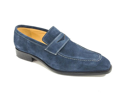 Penny Loafer Contrast Stitching Suede Comfort Ks509 - 36s Shoes by Carrucci Shoes – Don't Panic Shoes