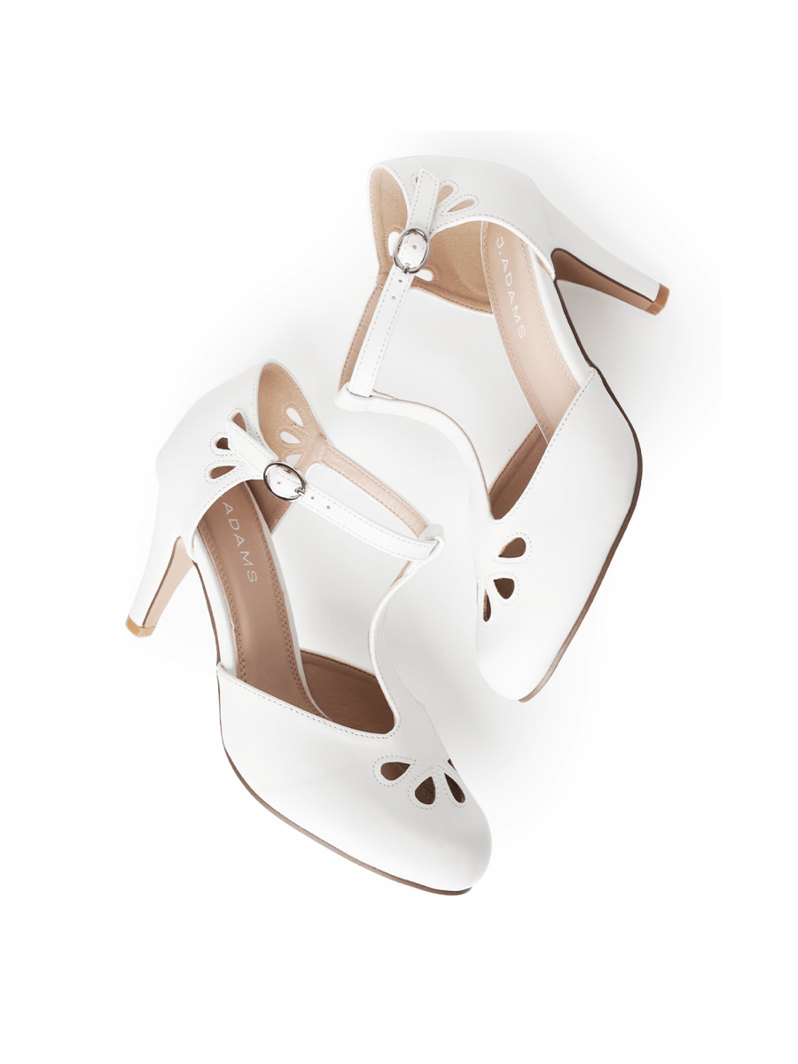 Pepper | White Heels by J.Adams – Don't Panic Shoes