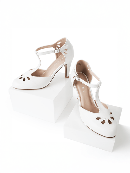 Pepper | White Heels by J.Adams – Don't Panic Shoes