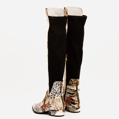 The Perugia Leather Pointy Toe Knee High Women Boot