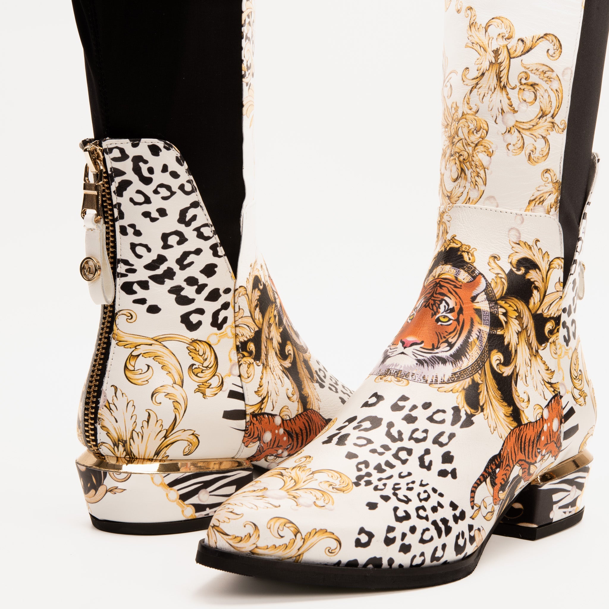 The Perugia Leather Pointy Toe Knee High Women Boot