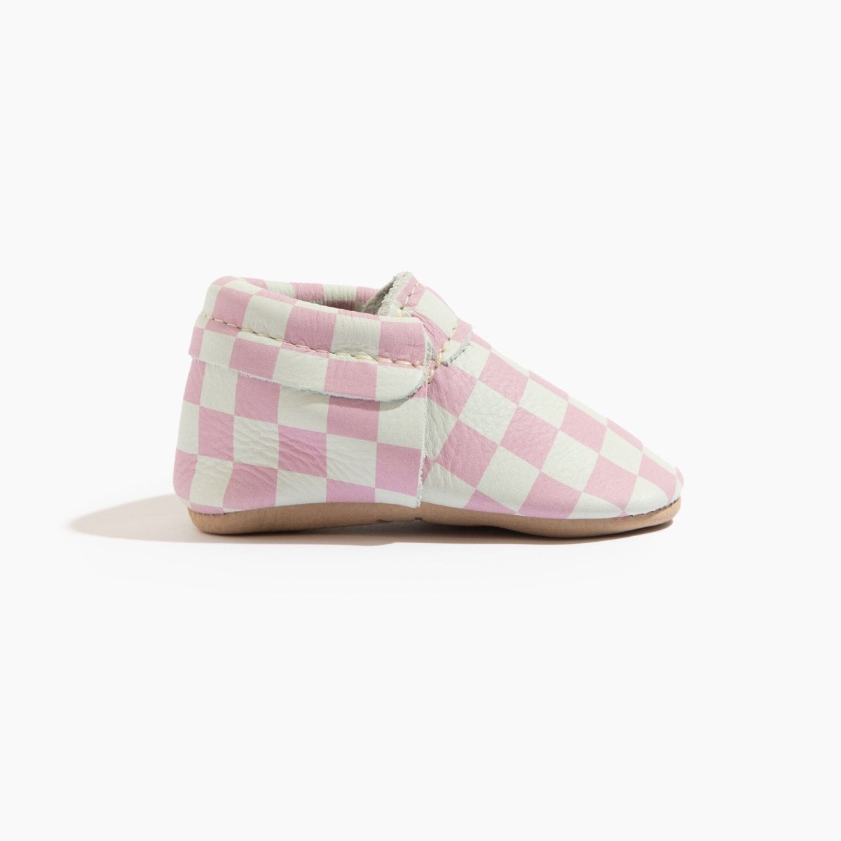 Petal Pink Check City Baby Shoe City Mocc by Freshly Picked – Don't Panic Shoes