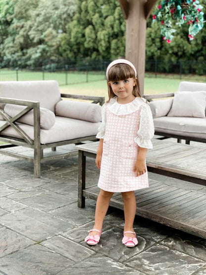 Victoria Bow Shoes Italian Made Kids Satin Pink Rose