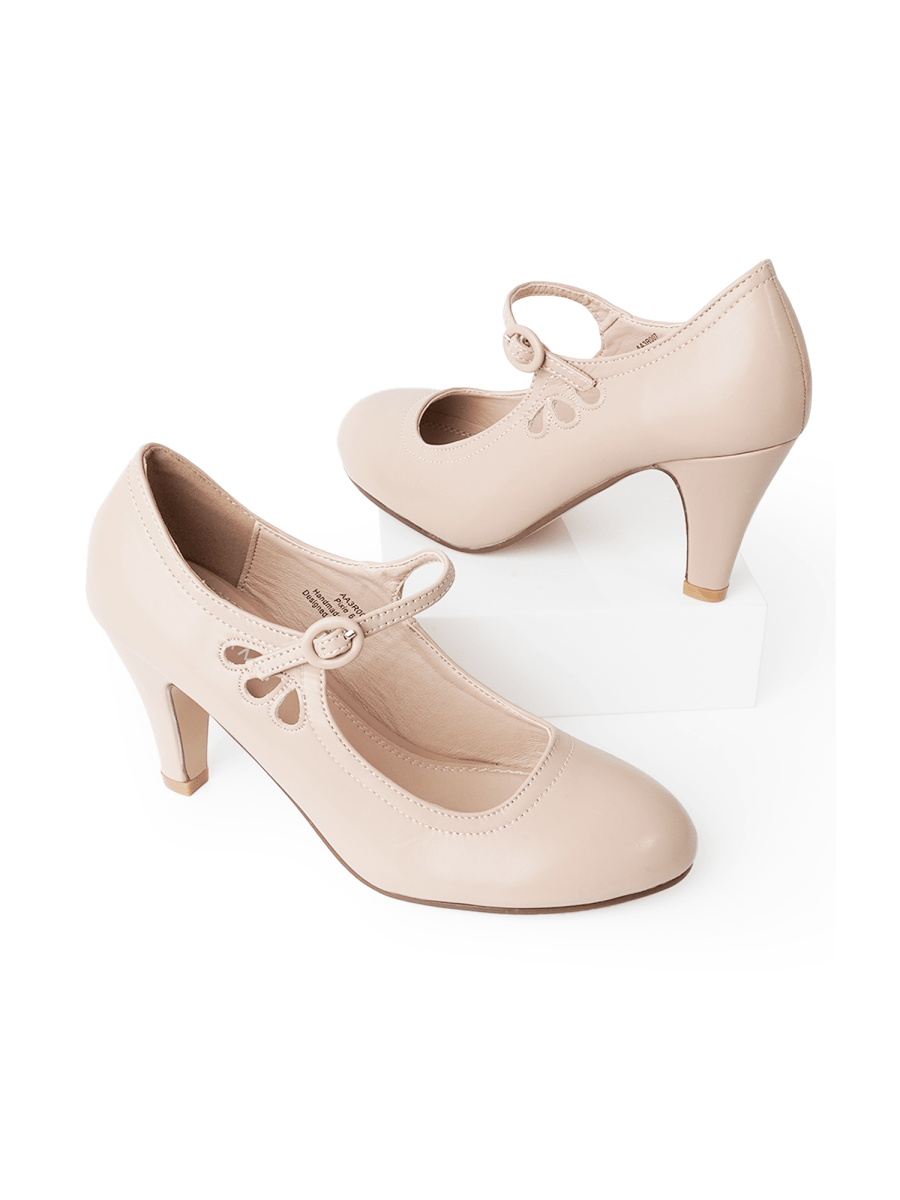 Pixie | Beige Heels by J.Adams – Don't Panic Shoes