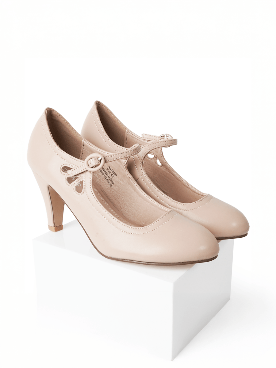 Pixie | Beige Heels by J.Adams – Don't Panic Shoes