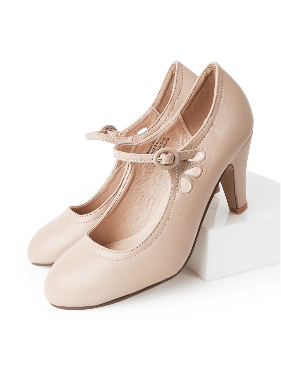 Pixie | Beige Heels by J.Adams – Don't Panic Shoes