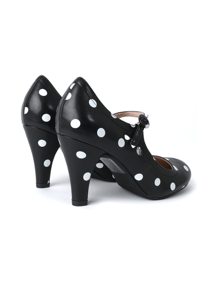 Pixie | Black Polkadot Heels by J.Adams – Don't Panic Shoes