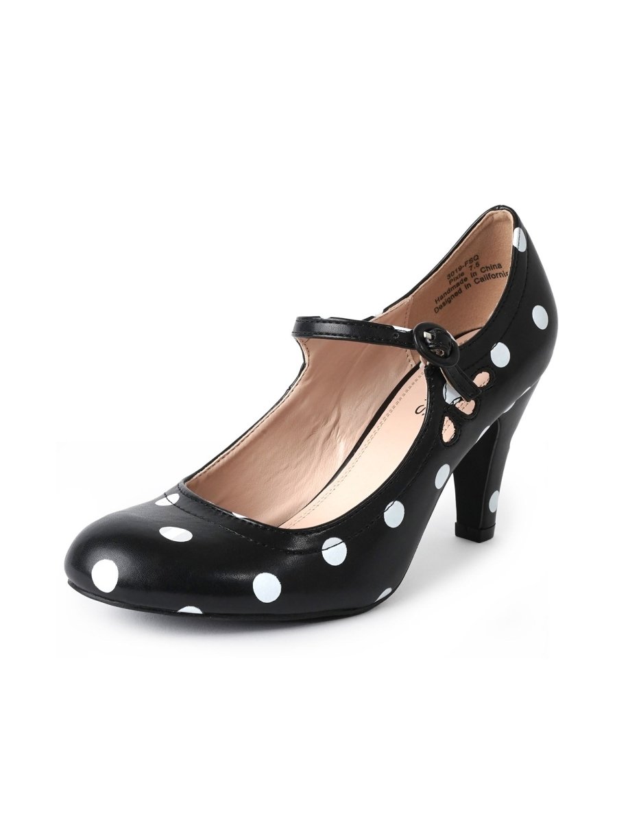 Pixie | Black Polkadot Heels by J.Adams – Don't Panic Shoes